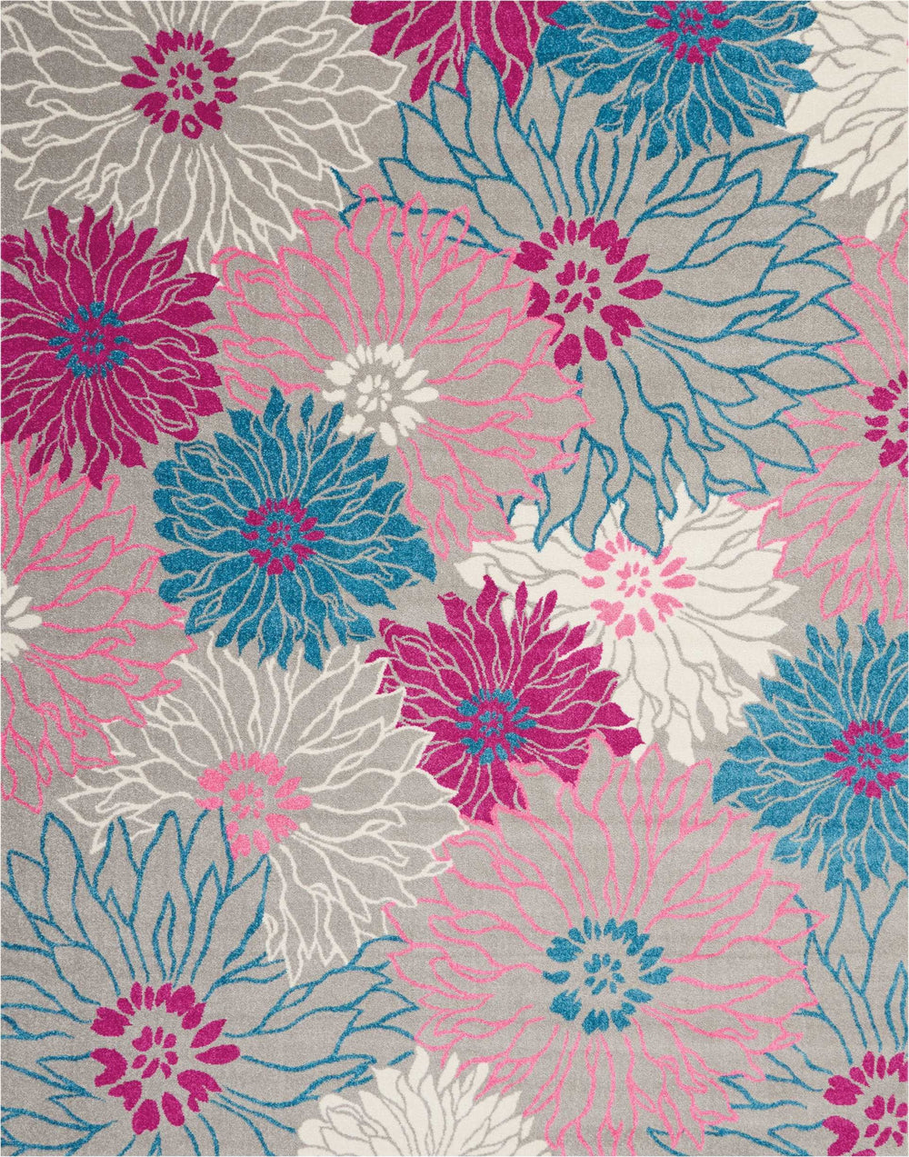 8' X 10' Gray Floral Dhurrie Area Rug - Homeroots
