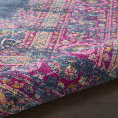 6' Blue Power Loom Runner Rug - Homeroots