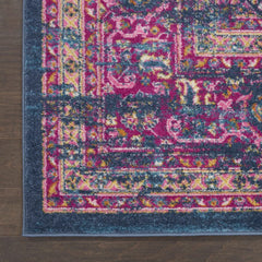 6' Blue Power Loom Runner Rug - Homeroots