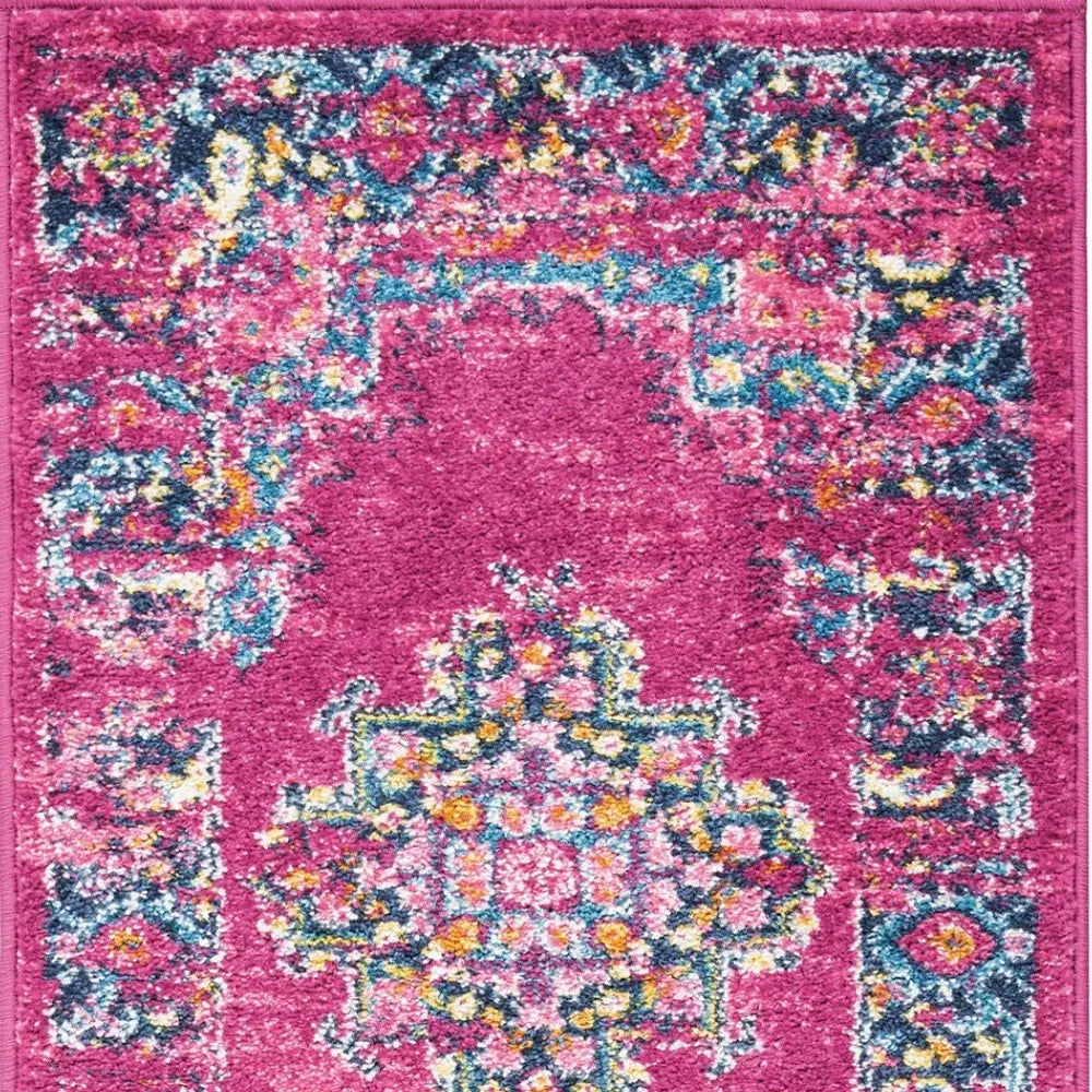 6' Fuchsia Power Loom Runner Rug - Homeroots - Flyclothing LLC