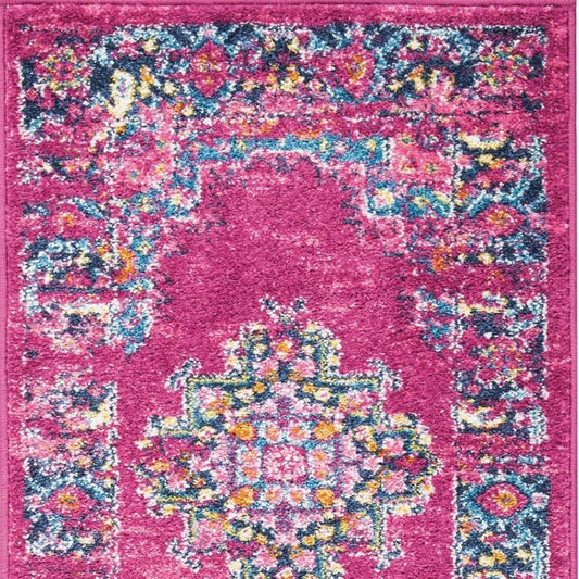 6' Fuchsia Power Loom Runner Rug - Homeroots - Flyclothing LLC