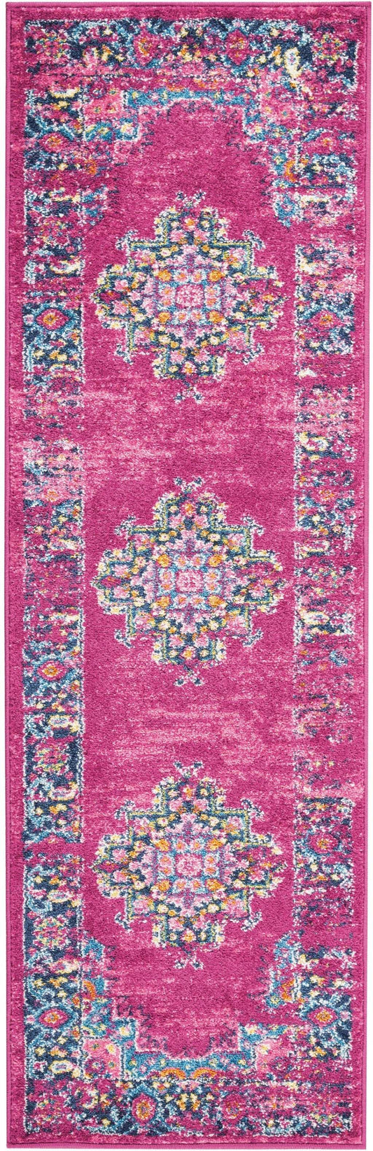 6' Fuchsia Power Loom Runner Rug - Homeroots - Flyclothing LLC
