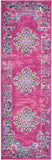 6' Fuchsia Power Loom Runner Rug - Homeroots