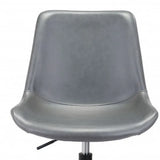 Gray and Black Adjustable Swivel Faux Leather Rolling Office Chair - Homeroots - Flyclothing LLC