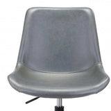 Gray and Black Adjustable Swivel Faux Leather Rolling Office Chair - Homeroots - Flyclothing LLC