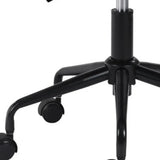White and Black Adjustable Swivel Faux Leather Rolling Office Chair - Homeroots - Flyclothing LLC
