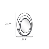 32" Black Concentric Circles Round Wall Mirror - Homeroots - Flyclothing LLC