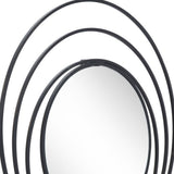 32" Black Concentric Circles Round Wall Mirror - Homeroots - Flyclothing LLC