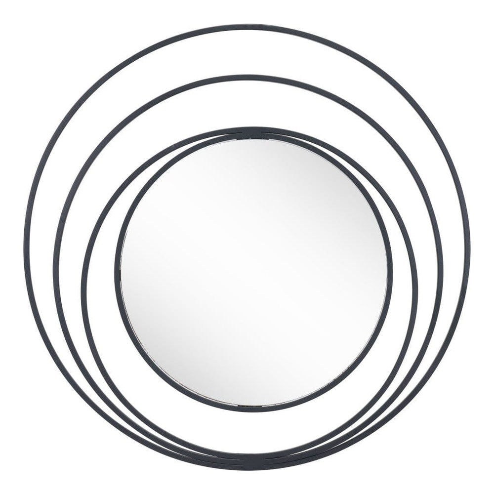 32" Black Concentric Circles Round Wall Mirror - Homeroots - Flyclothing LLC
