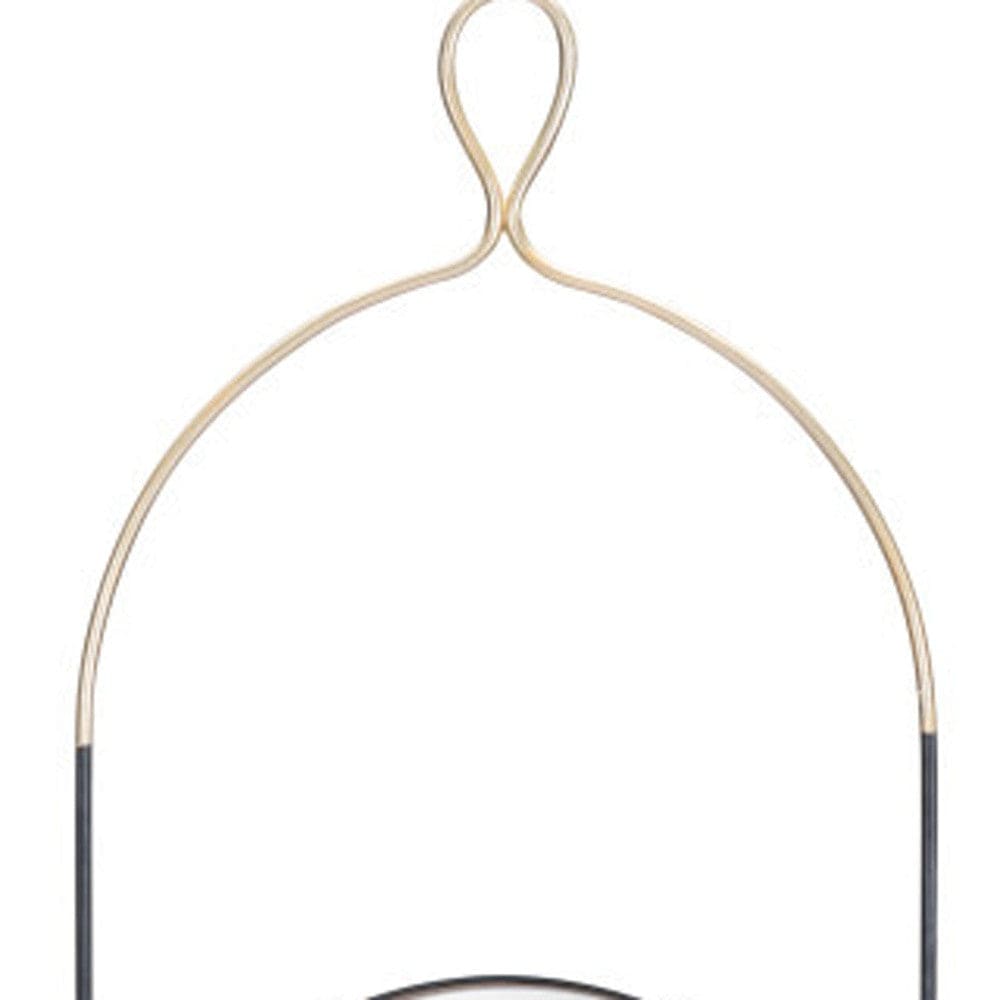 41" Gold and Black Round Accent Steel Mirror - Homeroots - Flyclothing LLC