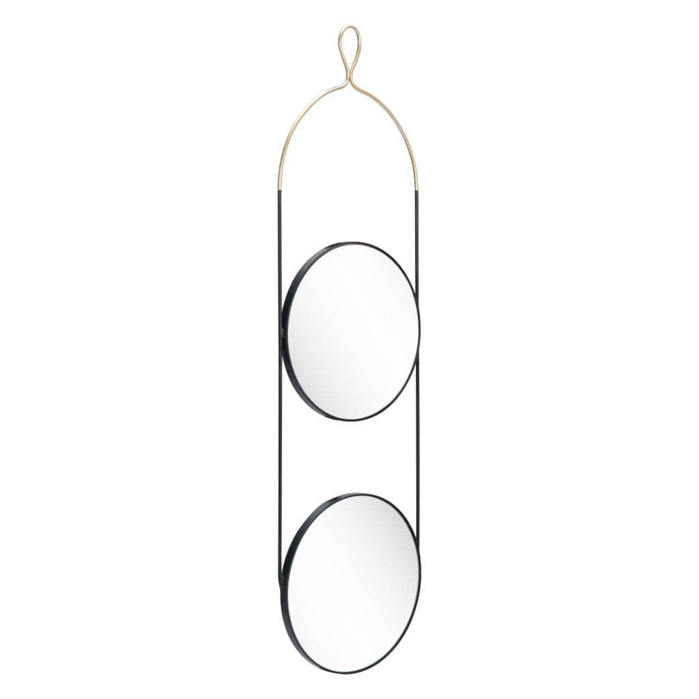 41" Gold and Black Round Accent Steel Mirror - Homeroots - Flyclothing LLC
