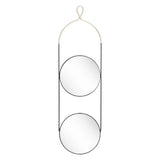 41" Gold and Black Round Accent Steel Mirror - Homeroots