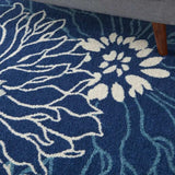 5' X 7' Blue And Ivory Floral Power Loom Area Rug - Homeroots - Flyclothing LLC