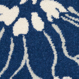 7' X 10' Blue And Ivory Floral Power Loom Area Rug - Homeroots