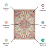8' X 10' Blue And Ivory Floral Power Loom Area Rug - Homeroots - Flyclothing LLC