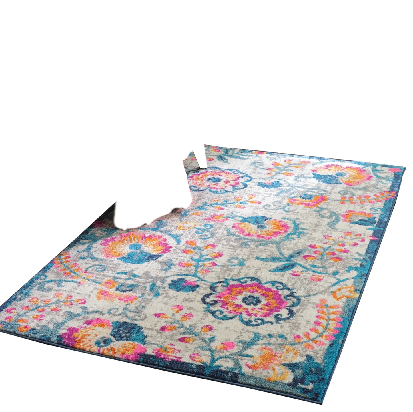 4' X 6' Ivory Floral Dhurrie Area Rug - Homeroots - Flyclothing LLC