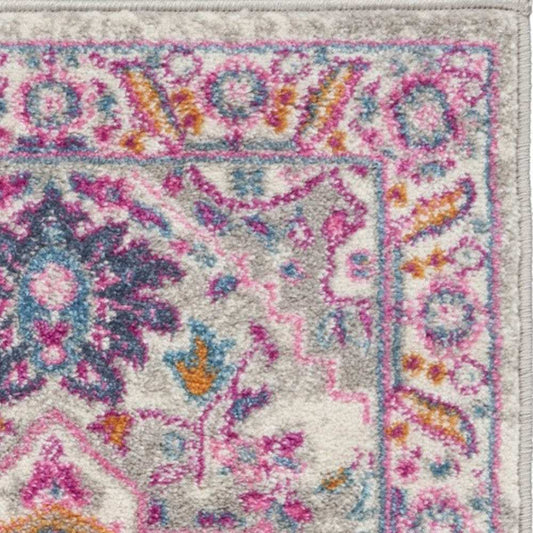 2' X 3' Pink And Gray Power Loom Area Rug - Homeroots - Flyclothing LLC