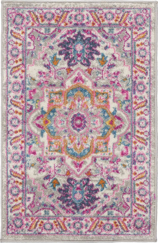 2' X 3' Pink And Gray Power Loom Area Rug - Homeroots - Flyclothing LLC