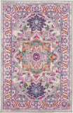 2' X 3' Pink And Gray Power Loom Area Rug - Homeroots