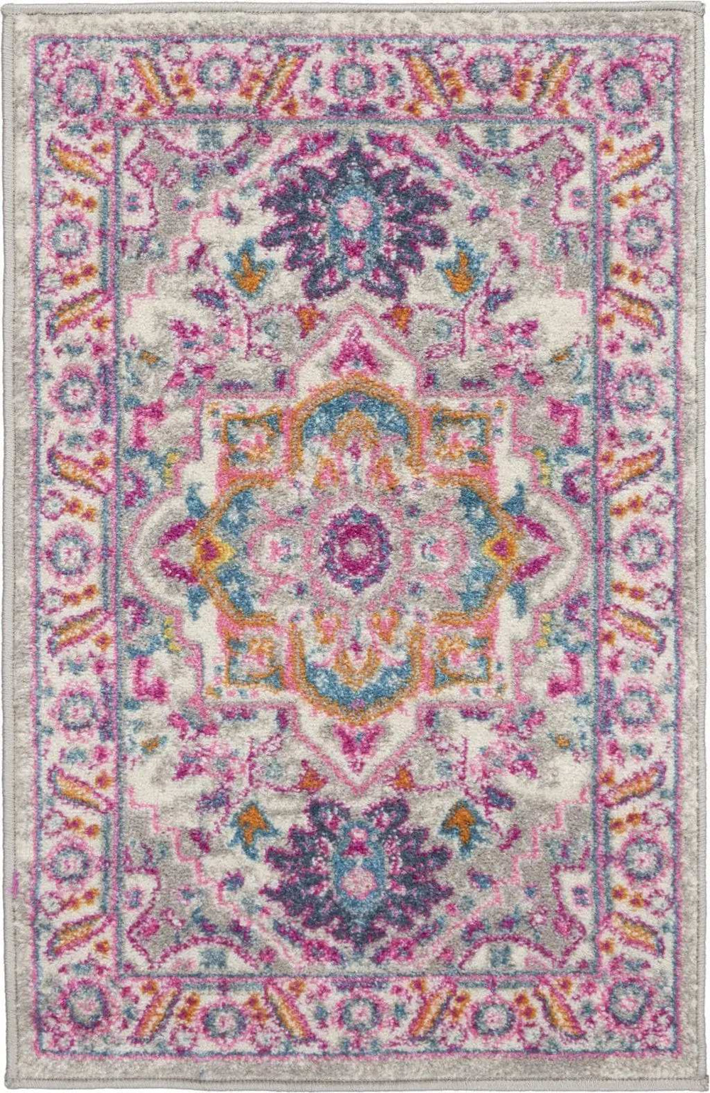2' X 3' Pink And Gray Power Loom Area Rug - Homeroots - Flyclothing LLC