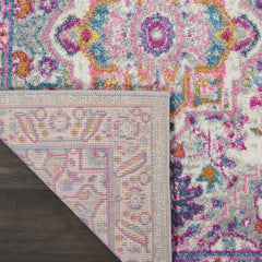6' Pink And Gray Power Loom Runner Rug - Homeroots