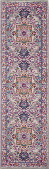10' Pink And Gray Power Loom Runner Rug - Homeroots - Flyclothing LLC