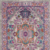 8' Pink And Gray Power Loom Runner Rug - Homeroots - Flyclothing LLC