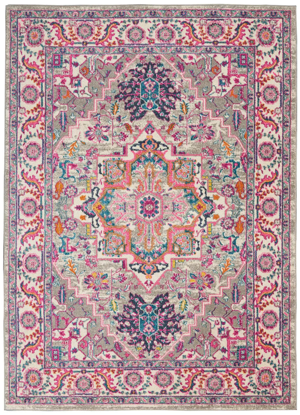 4' X 6' Pink And Gray Power Loom Area Rug - Homeroots - Flyclothing LLC