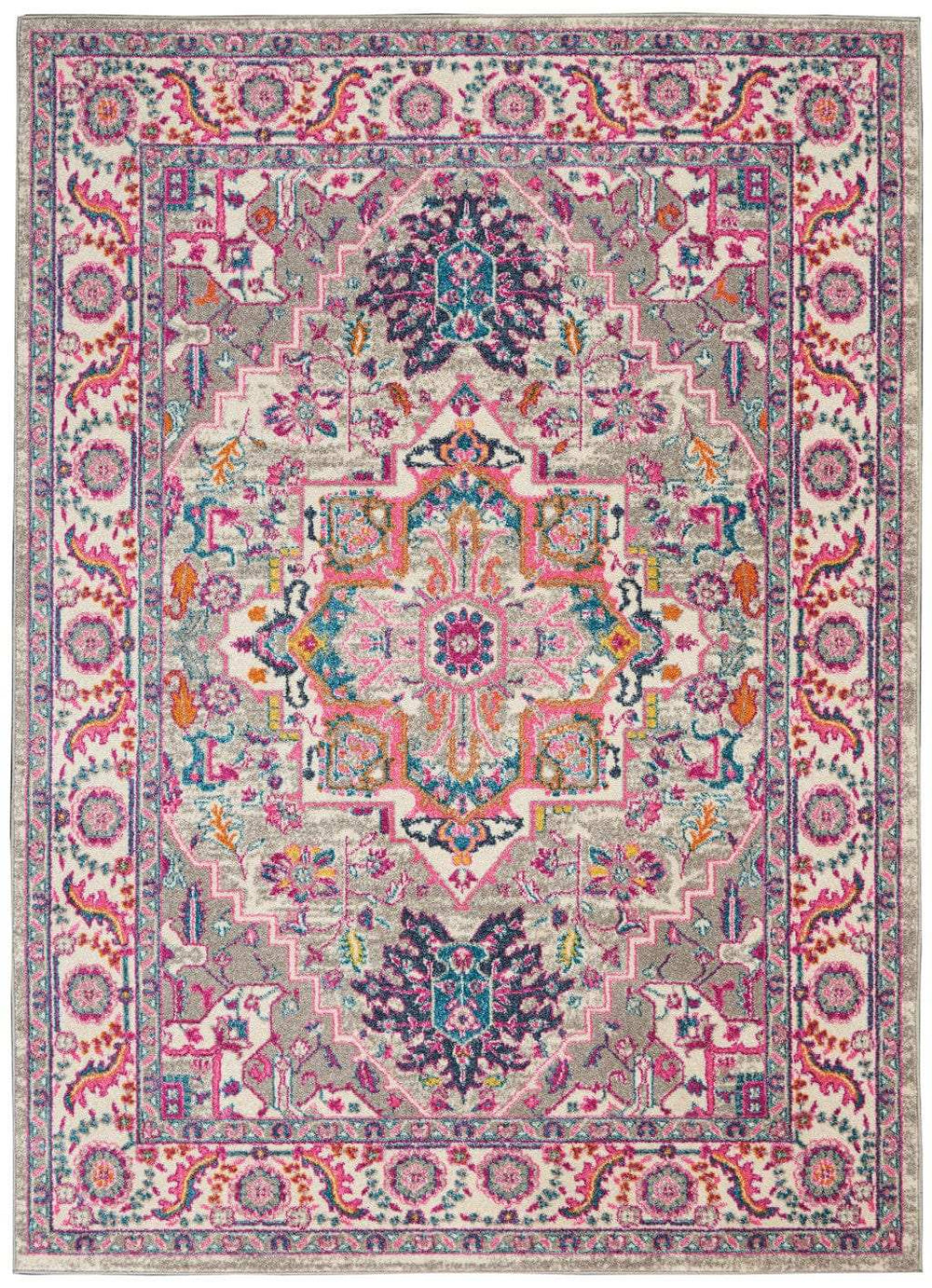 4' X 6' Pink And Gray Power Loom Area Rug - Homeroots - Flyclothing LLC