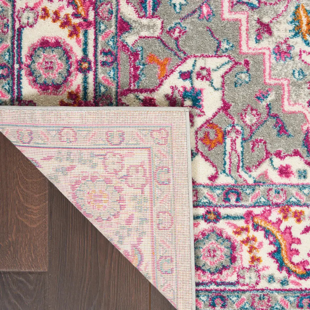 5' X 7' Pink And Gray Power Loom Area Rug - Homeroots - Flyclothing LLC