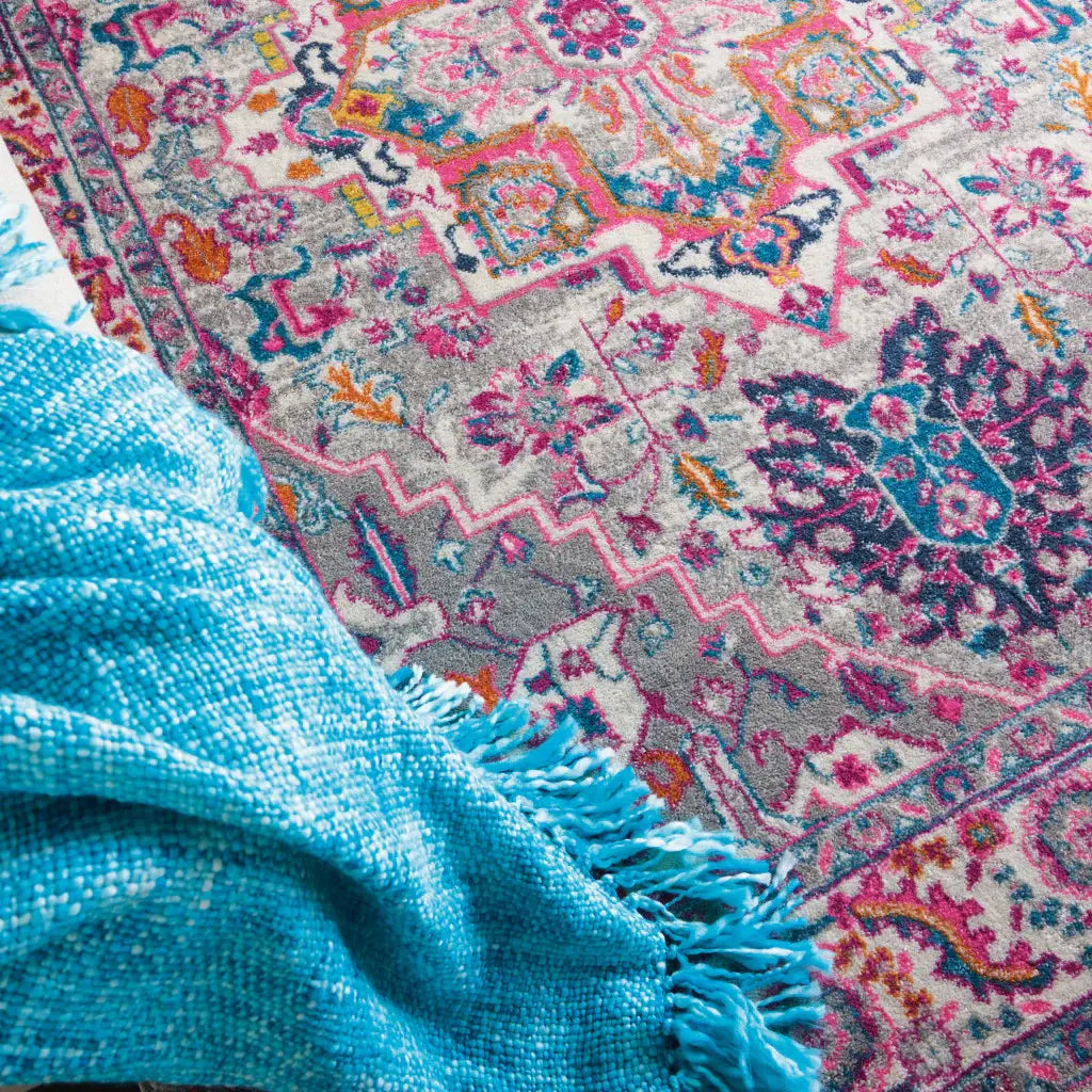 5' X 7' Pink And Gray Power Loom Area Rug - Homeroots - Flyclothing LLC