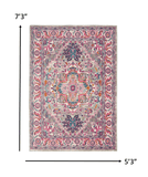 5' X 7' Pink And Gray Power Loom Area Rug - Homeroots