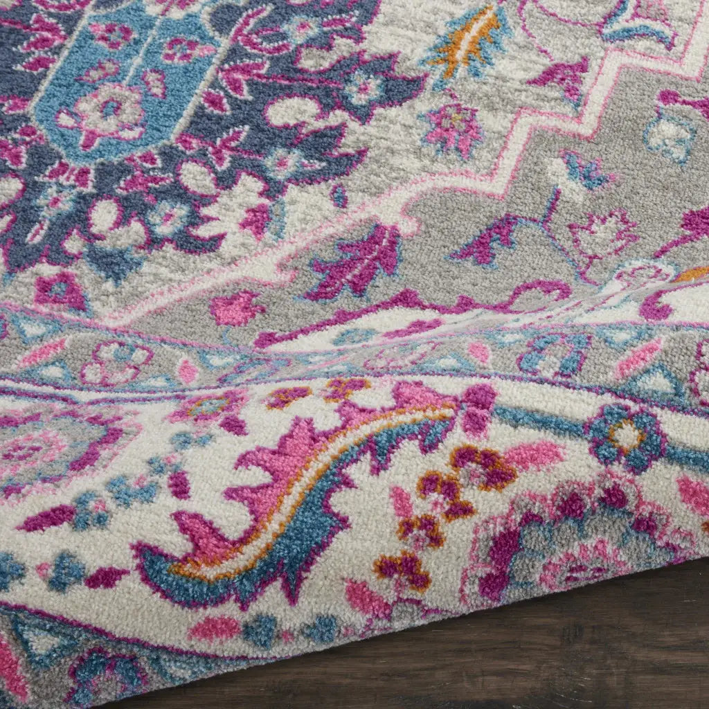 7' X 10' Pink And Gray Power Loom Area Rug - Homeroots - Flyclothing LLC