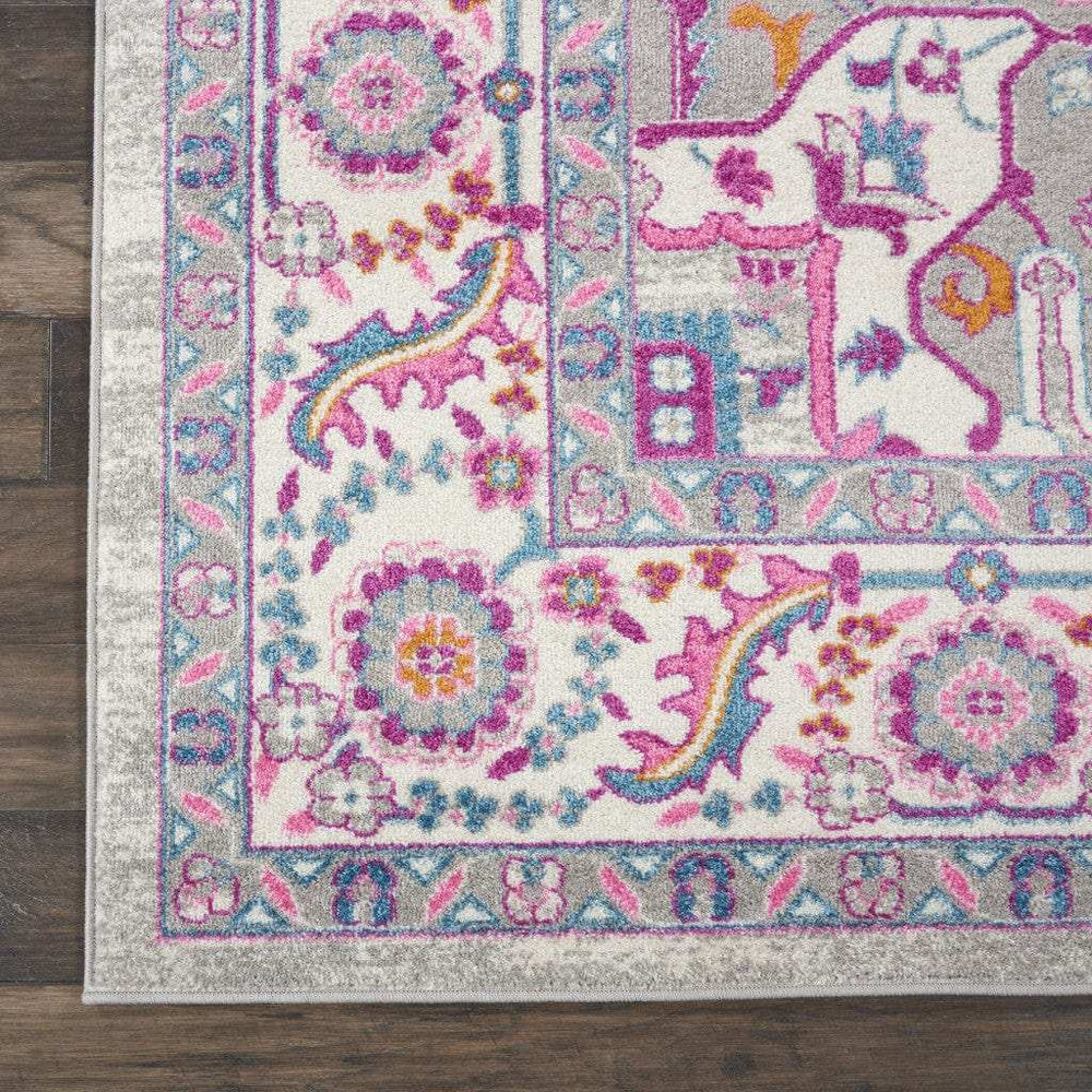 7' X 10' Pink And Gray Power Loom Area Rug - Homeroots - Flyclothing LLC
