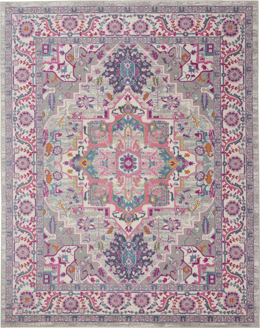 7' X 10' Pink And Gray Power Loom Area Rug - Homeroots - Flyclothing LLC