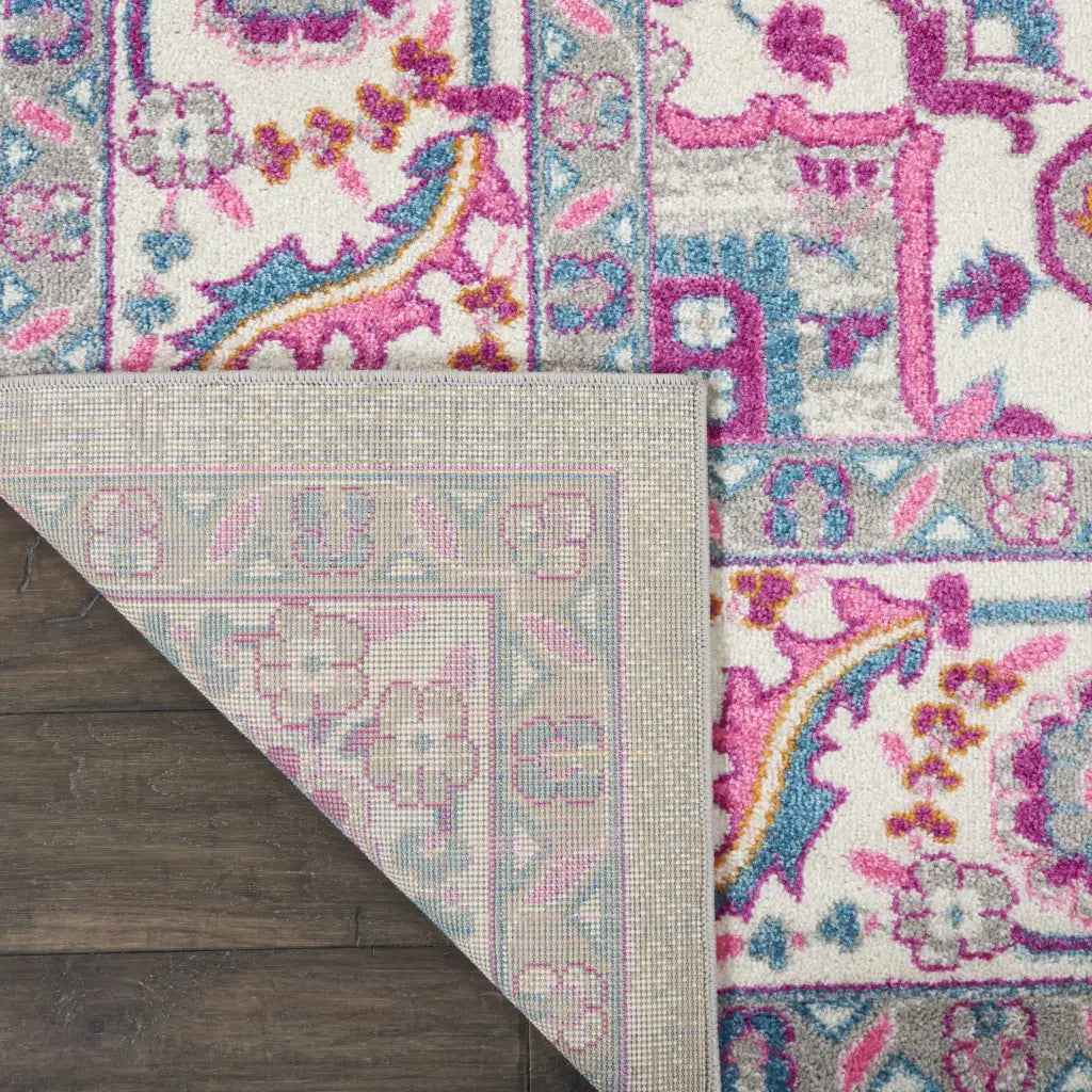 8' X 10' Pink And Gray Power Loom Area Rug - Homeroots - Flyclothing LLC