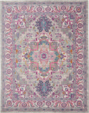 8' X 10' Pink And Gray Power Loom Area Rug - Homeroots