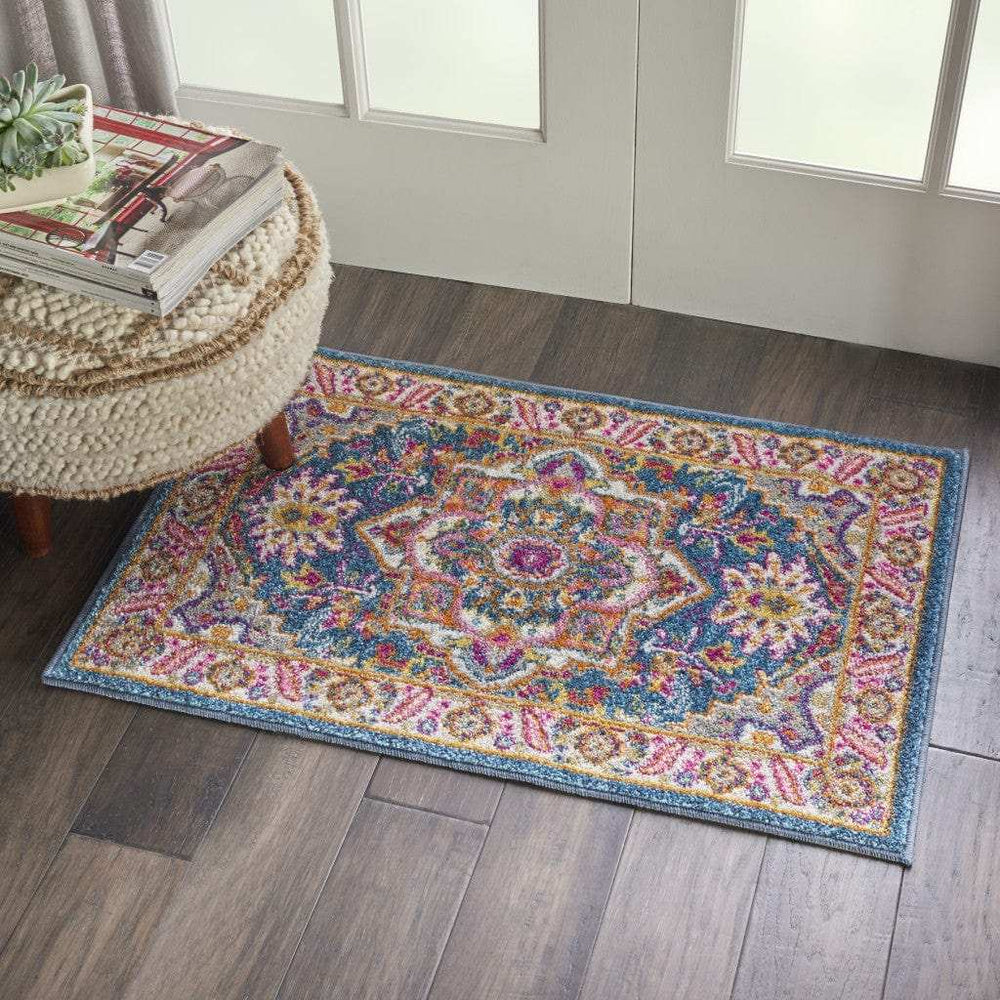 2' X 3' Teal Blue Power Loom Area Rug - Homeroots - Flyclothing LLC