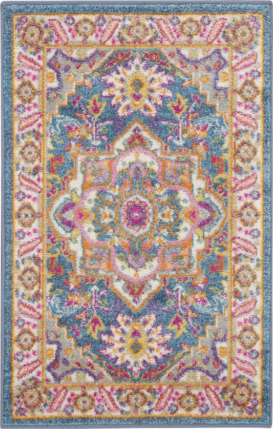 2' X 3' Teal Blue Power Loom Area Rug