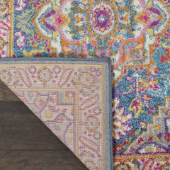 6' Teal Blue Power Loom Runner Rug - Homeroots