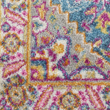 8' Teal Blue Power Loom Runner Rug - Homeroots