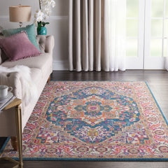 5' X 7' Teal Blue Power Loom Area Rug - Homeroots