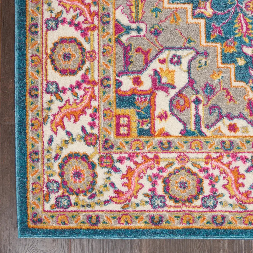 5' X 7' Teal Blue Power Loom Area Rug - Homeroots - Flyclothing LLC