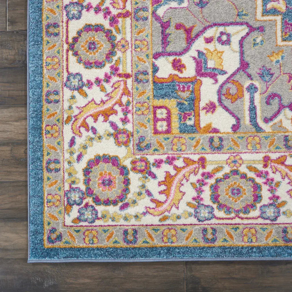 7' X 10' Teal Blue Power Loom Area Rug - Homeroots - Flyclothing LLC