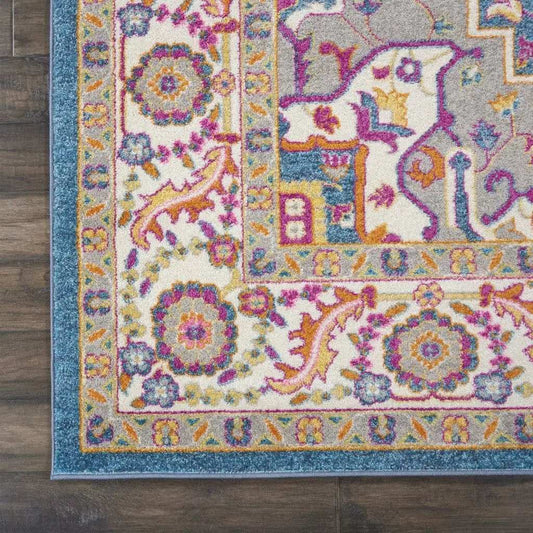 7' X 10' Teal Blue Power Loom Area Rug - Homeroots - Flyclothing LLC