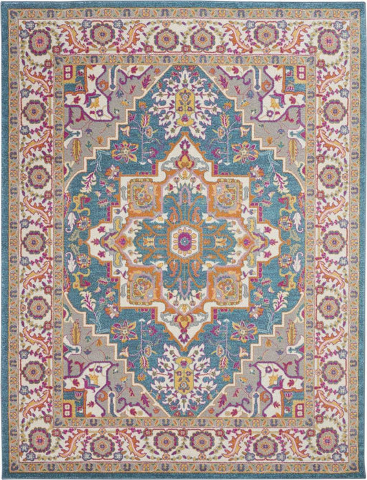 8' X 10' Teal Blue Power Loom Area Rug - Homeroots - Flyclothing LLC
