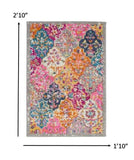 2' X 3' Pink And Gray Geometric Dhurrie Area Rug - Homeroots - Flyclothing LLC