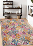 4' X 6' Pink And Gray Geometric Dhurrie Area Rug - Homeroots