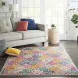 5' X 7' Pink And Gray Geometric Dhurrie Area Rug - Homeroots - Flyclothing LLC