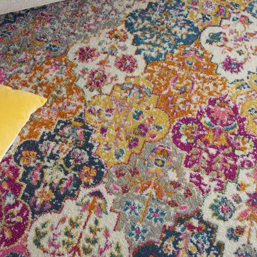5' X 7' Pink And Gray Geometric Dhurrie Area Rug - Homeroots - Flyclothing LLC